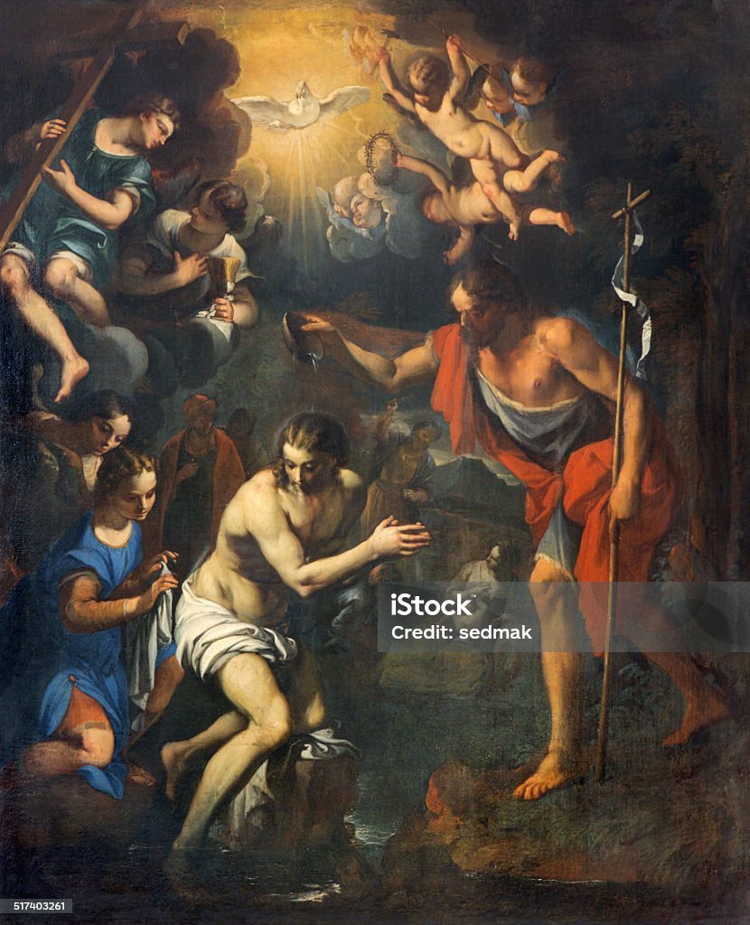 An unknown artist’s fresco, Baptism of Christ, in Padua’s church of San Benedetto