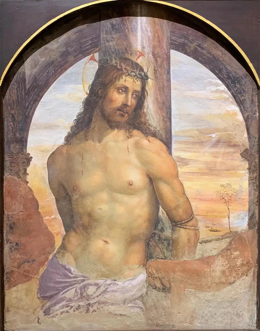 Giovanni Antonio Bazzi known as Sodoma, Christ at the Column (c. 1510-1515; detached fresco, 140 x 101 cm; Siena, Pinacoteca Nazionale)