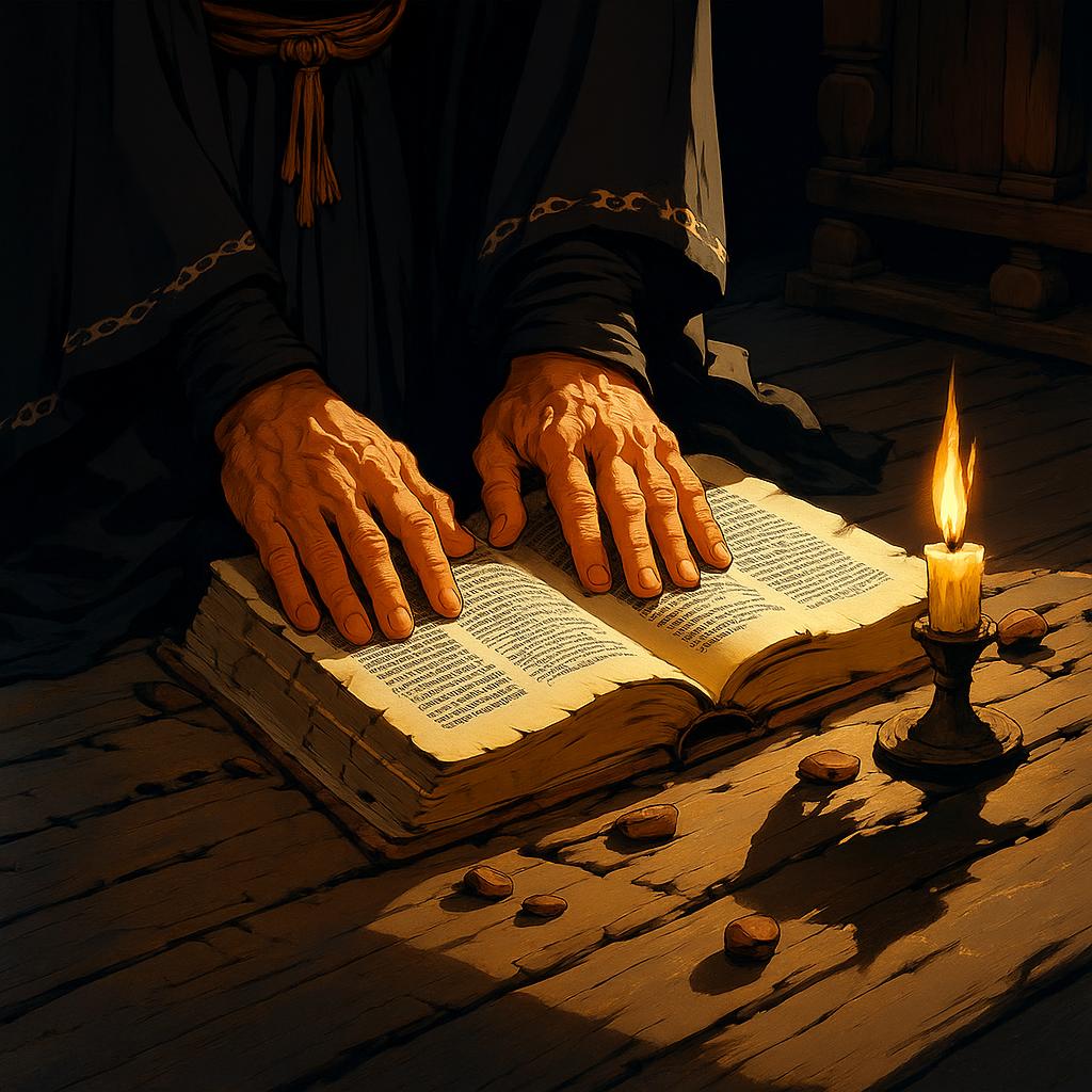 AI-Generated Image: The quiet labor of the soul, where prayers shape an unseen masterpiece