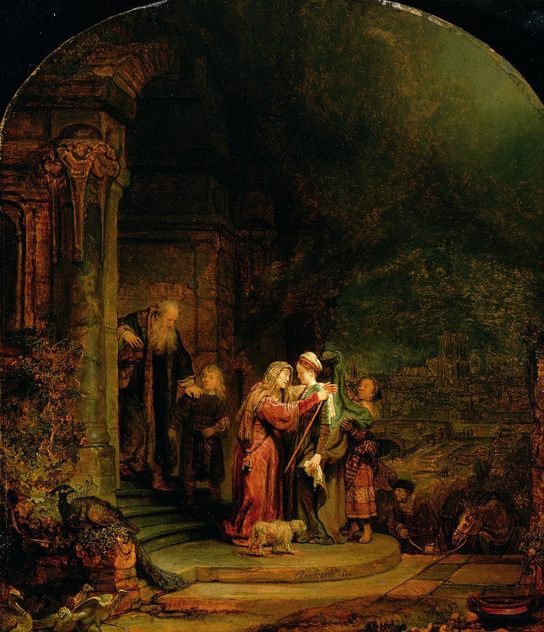 Rembrandt van Rijn's 1640 oil painting 'The Visitation', housed at the Detroit Institute of Arts, masterfully depicts the meeting of Mary and Elizabeth Using the dramatic chiaroscuro of the Dutch Golden Age, the artist surrounds the figures in shadow, focusing a profound light between them to illuminate their embrace and underscore the spiritual connection of their miraculous pregnancies