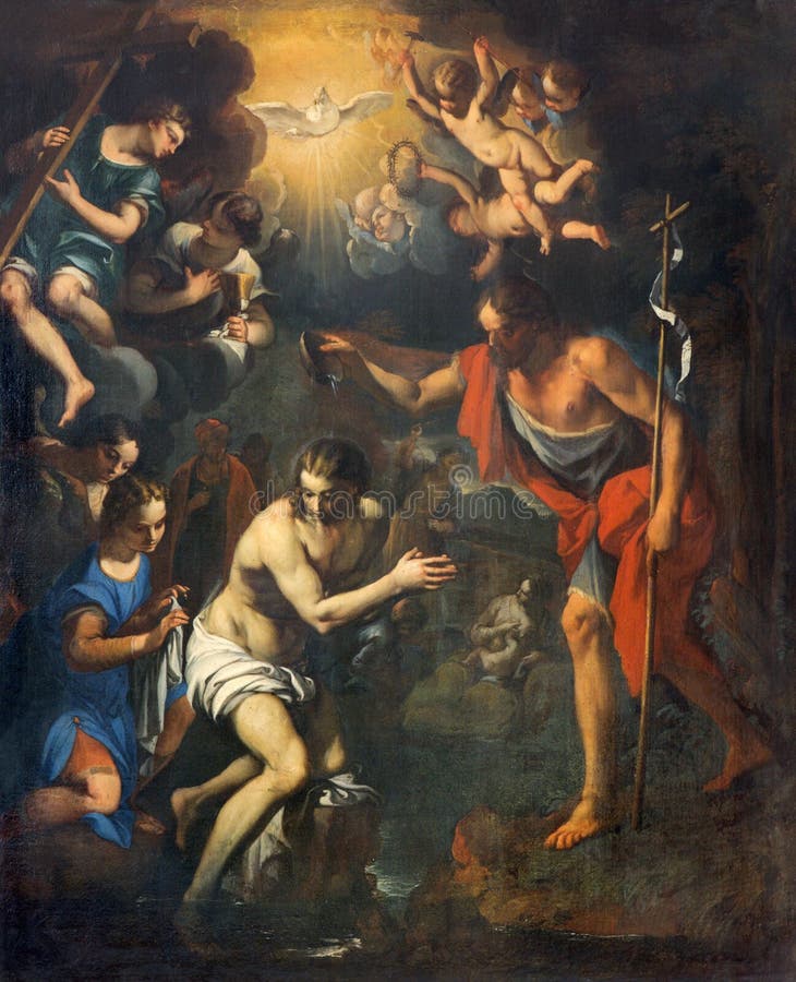 Fresco depicting the Baptism of Christ