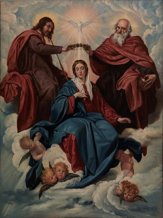 Diego Velázquez's Baroque masterpiece shows the Trinity crowning Mary as Queen of Heaven, a divine and solemn scene