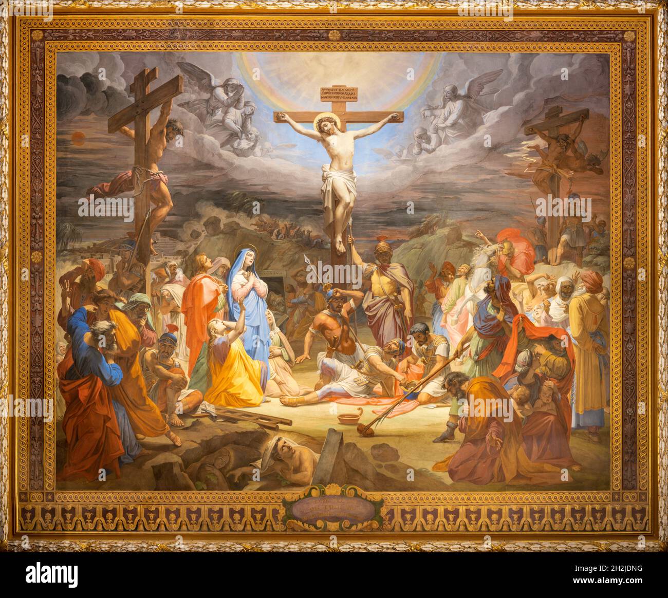 Fresco of Crucifixion in the church San Girolamo dei Croati by Pietro Gagliardi (1847-1852)