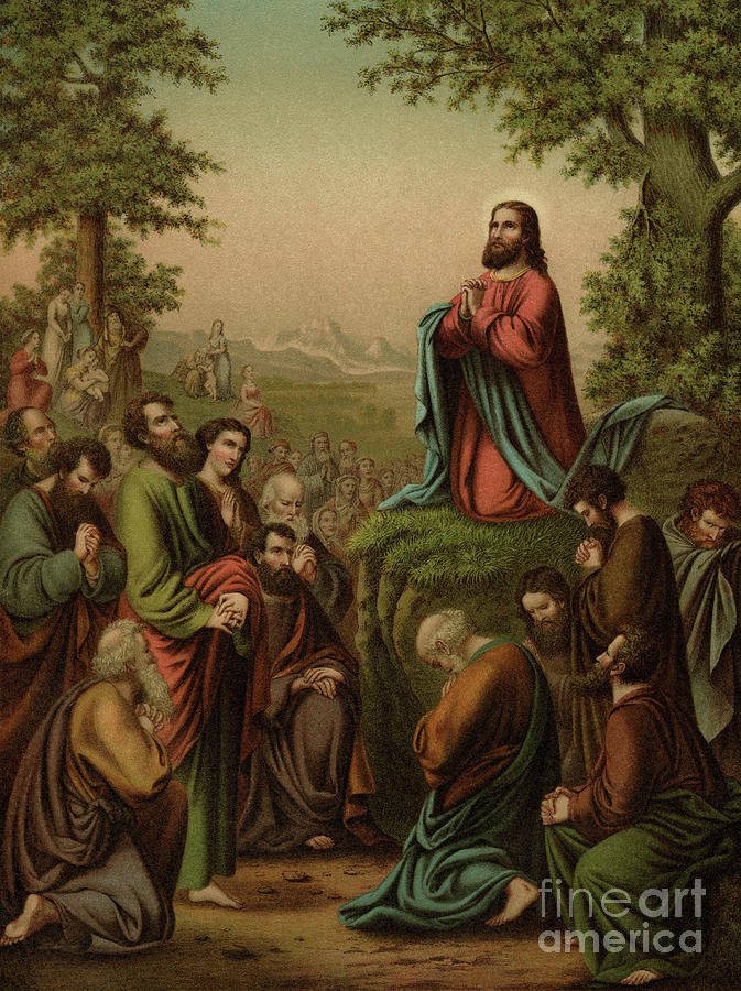 After this manner therefore pray ye Our Father which art in heaven: a painting by Heinrich Jenny