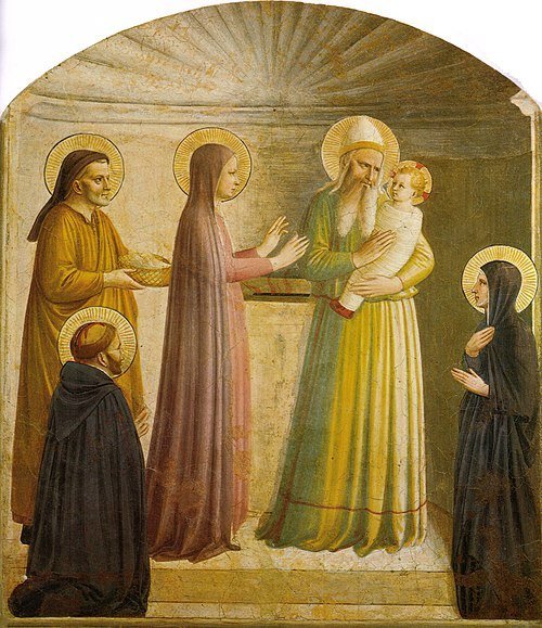 Fra Angelico's Simeon with the Child Jesus: Temple scene